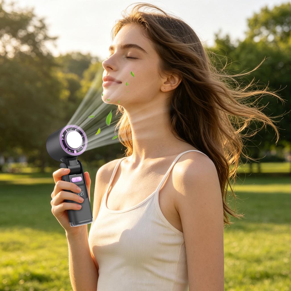 Handheld Fan 199 Settings: High Portable Fan with Brushless Motor, Foldable for Travel and Outdoor Use