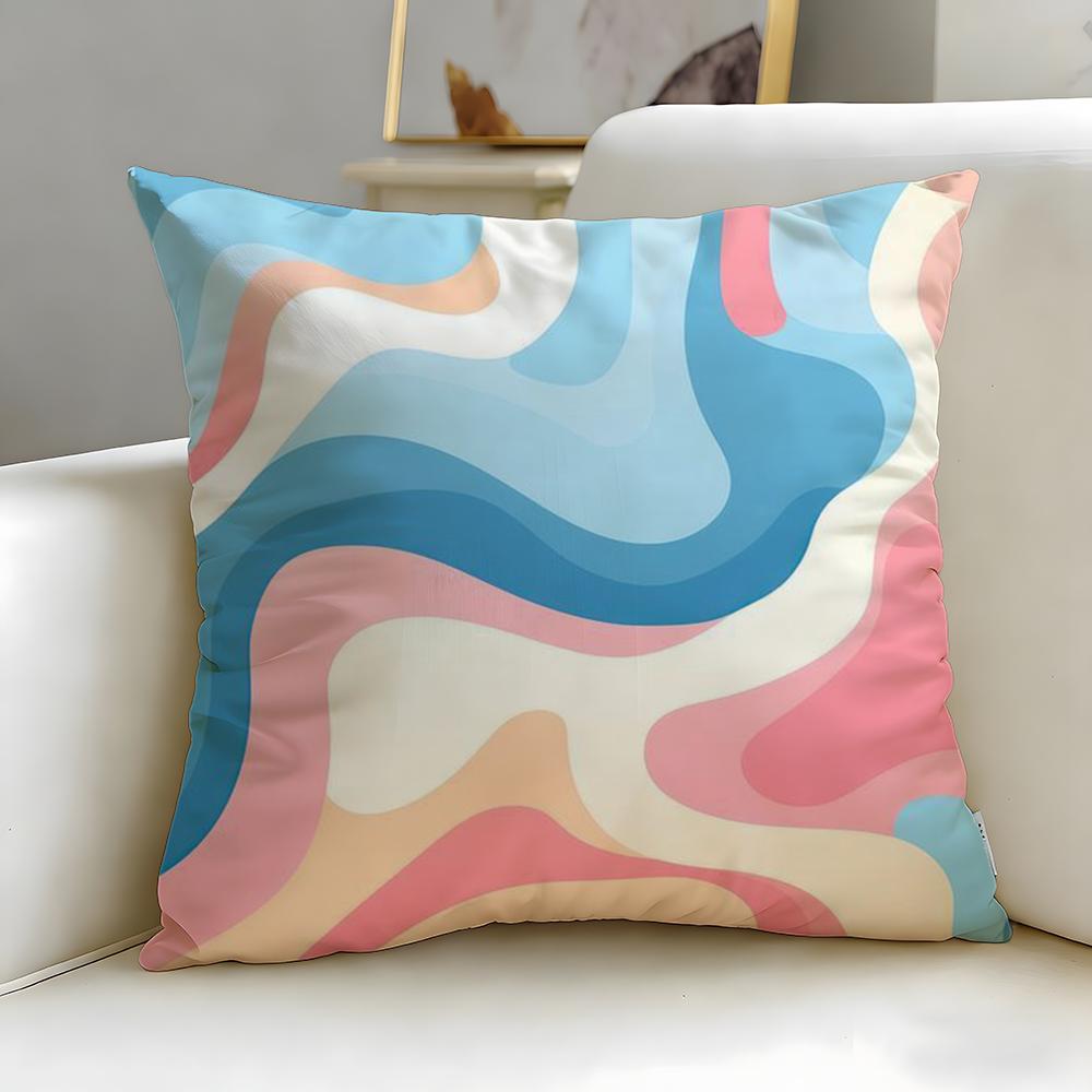 Art Theme Abstract Colorful Pattern Cushion Cover Soft EasyWash Pillow Case Versatile for Couch Bed Travel and Office