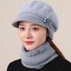 New Woman Winter Hat Ear Protection Warm Suit Plush Fur Lined Warm Hat For Female Casual Rabbit Fur Blend Knitted Cap