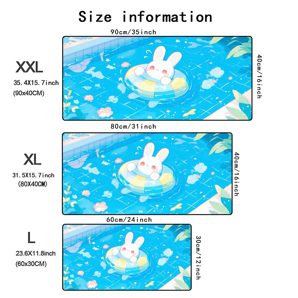 Cute Rabbit Mouse Pad Gaming Keyboard Desk Mat Office Soft Non-Slip Rubber Carpet Mice Pad New Anime Home Gamer Long Mousepad