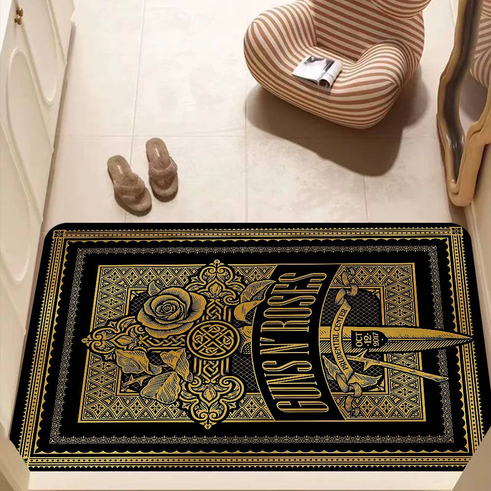 Cool Band G-Guns N-N R-Roses Rock Room Mats Anti-slip Absorb Water Long Strip Cushion Bedroon Mat Household Carpets