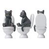 Mini Cat Statue Ornaments Resin Cat Sitting On Toilet Figurines Miniature Decor Animal Garden Sculptures Ornaments