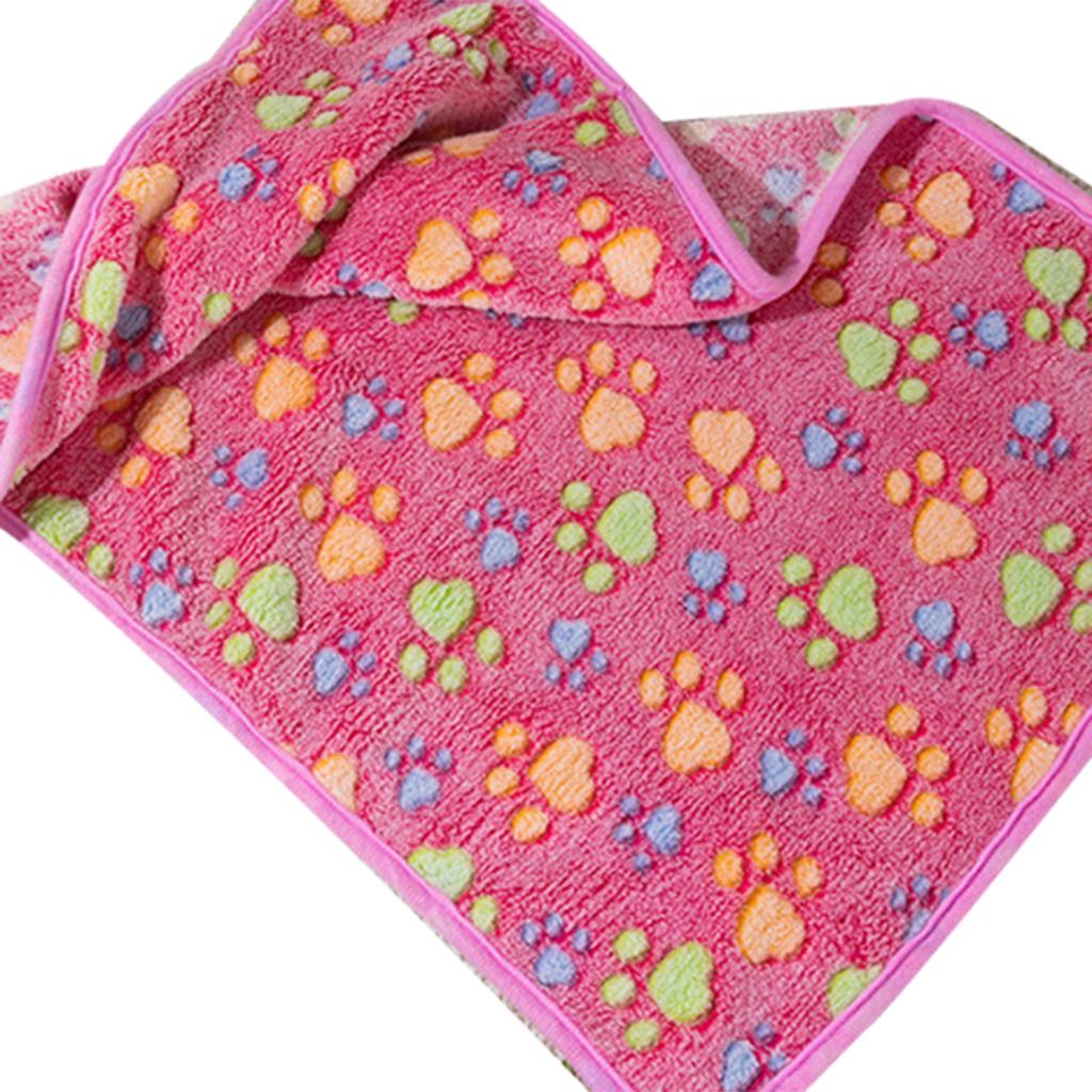 Dog Blanket Cute Claw Prints On Pink Thermal Soft Fiber Comfortable Cat Sleep Blanket for House