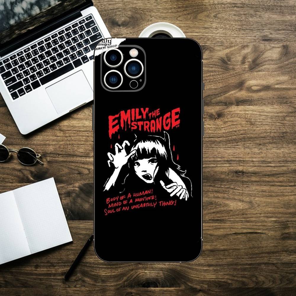 E-Emily The Strange Phone Case For iPhone 16,15,14,13,12,11,XS,XR,X,8,7,Pro,Max,Plus,mini Silicone Black Cover