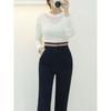 STyle LaTTe Women V Sheer Long sleeVe Round KniT T shirT