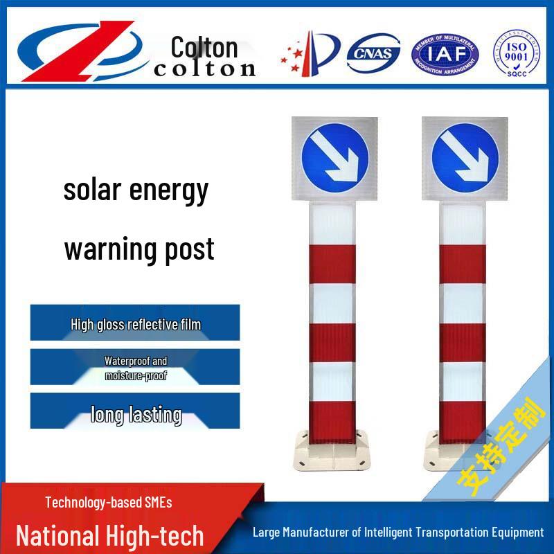 Solar LED Luminous Traffic Guardrail Warning Post - Anti-Rear-End Collision Solar Warning Post