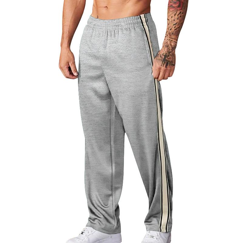

Американский стиль Пэчворк Черно-белая полоска Повседневные мужские полосатые спортивные штаны прямого кроя для бега 3XL серебряный