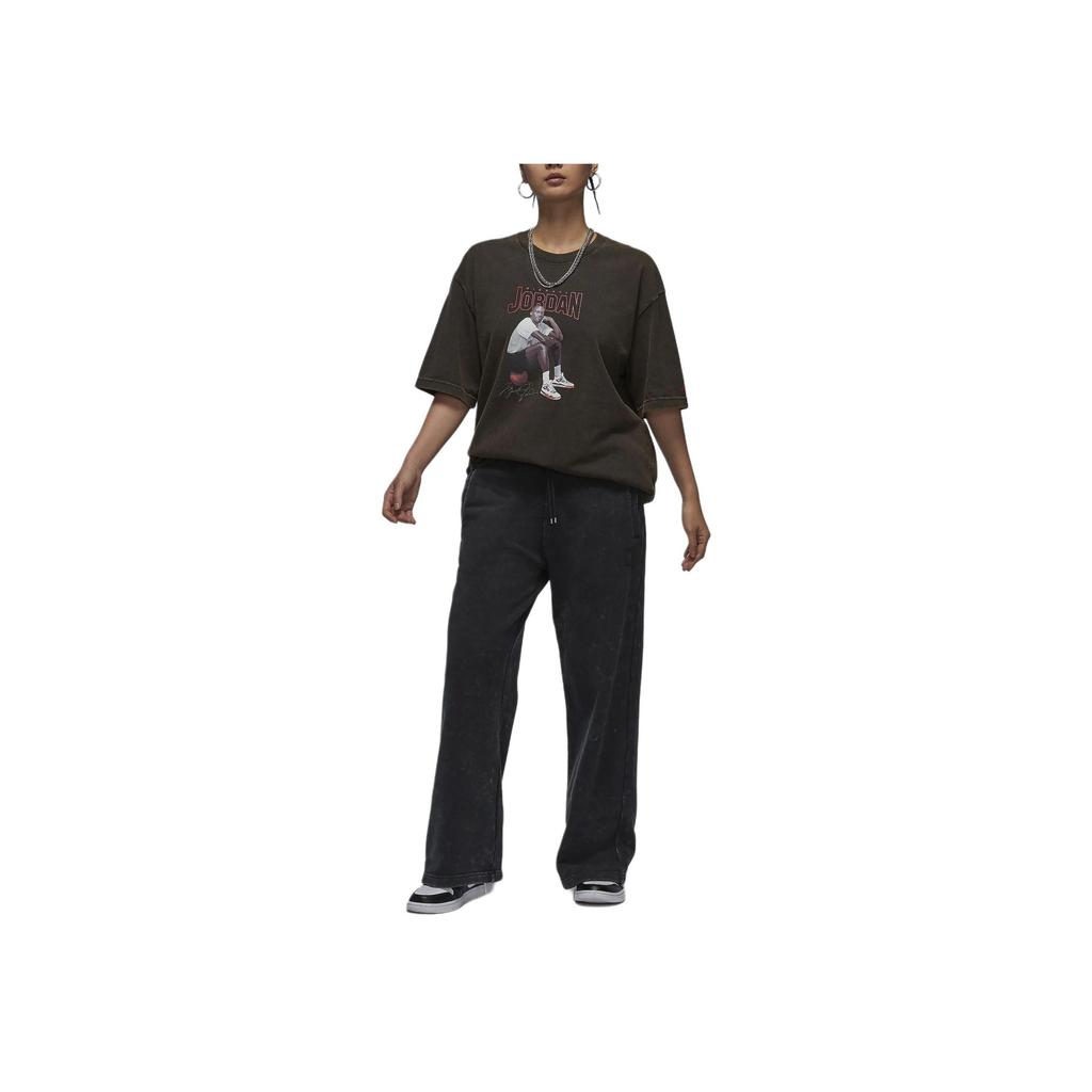 Jordan Flight Fleece Washable High-Waist Sports Casual Pants Women bottoms Black FZ6795-010