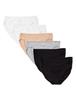 Amazon Essentials Breathable Cotton XL 6-Pack Women's High-Cut Panties, Camel/Black/Heather Gray/White,