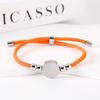 Stainless Steel Multi-Color Adjustable Bracelet with Round Tag for Laser Engraving, 15mm Hole