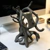 Stable Desk Accessories 3D Printed Tree Branch Phone Stand, Artistic Twisted Wood Holder Unique Root Ornament for Cell Phone, Rustic Organic