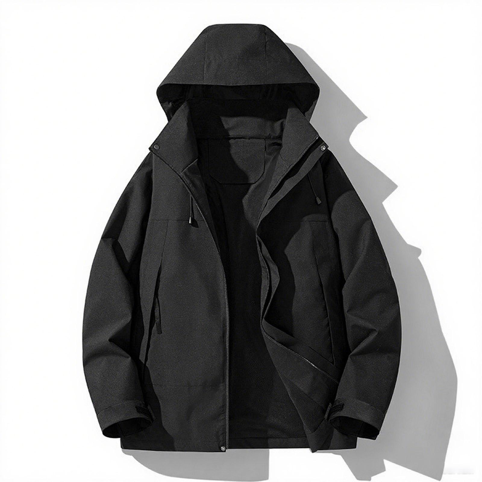 

Мужская куртка колор-блок для активного отдыха, повседневная спортивная куртка для пары, для альпинизма, кемпинга, свободного кроя L чёрный