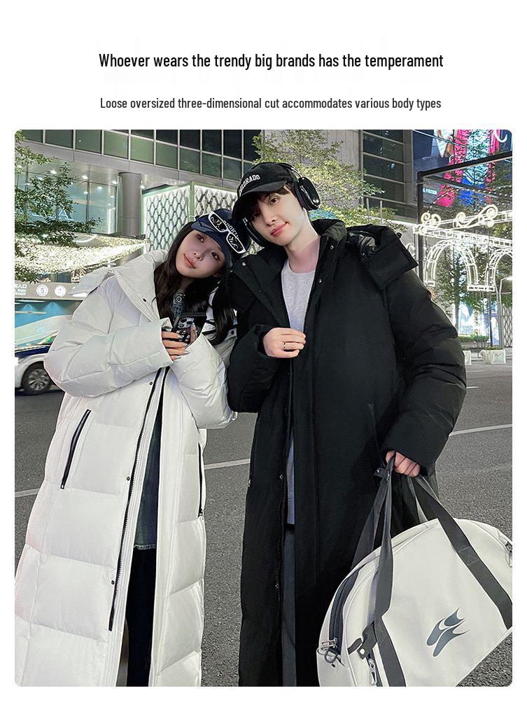 Ultra Long Goose Down Jacket - Windproof, Waterproof, Extra Thick Winter Coat for Men & Women