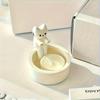 1pc WhimsyCat Ceramic Kitten Candle Holder - Encaustic Finish Tabletop Animal Theme Decor for Christmas, Halloween,Easter,Thanksgiving,Valentine'S Day