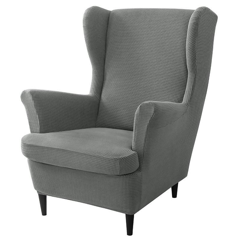 3-delige Stretch Wingback Stoelhoes Set Met Ottomaan En Kussenhoes Hoge Rug Fauteuil Beschermer 2 pieces set