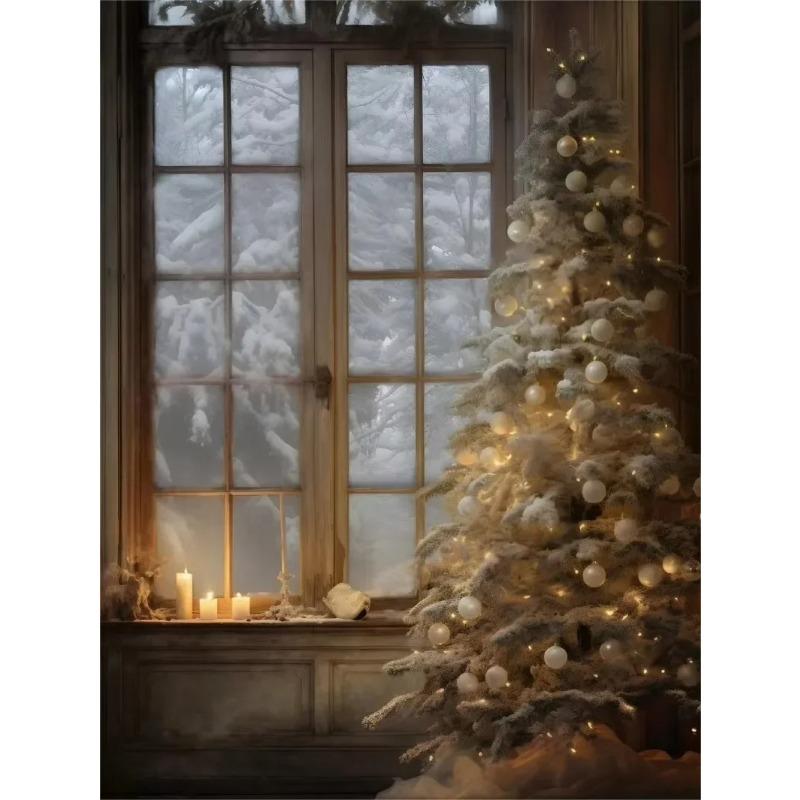 Retro Weihnachts-Wandkunst Leinwandbild Winter Weihnachtsmann Elch Schneemann Baum Geschenke Heimdekoration