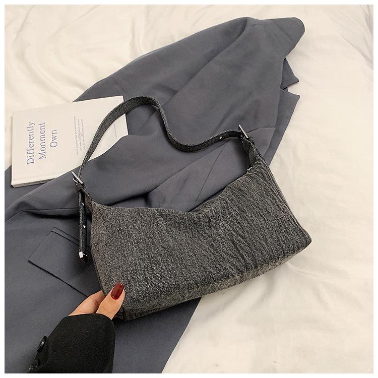 Casual denim dumpling bag women's new fashion versatile underarm bag simple shoulder crossbody bag