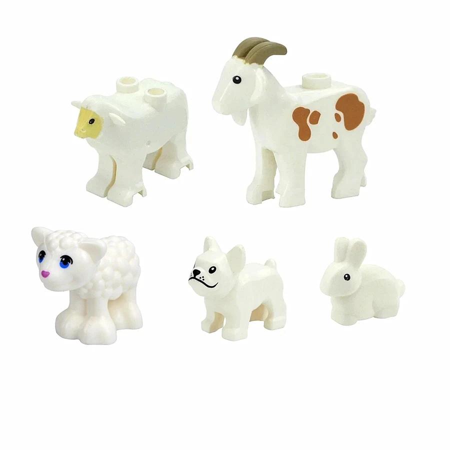 MOC Blocuri de Construcție Animale Particule Mici Scenă Tigru Oaie Rață Cal Balene Model Educațional Zoo Asamblat Cadou DIY Cărămizi Jucărie