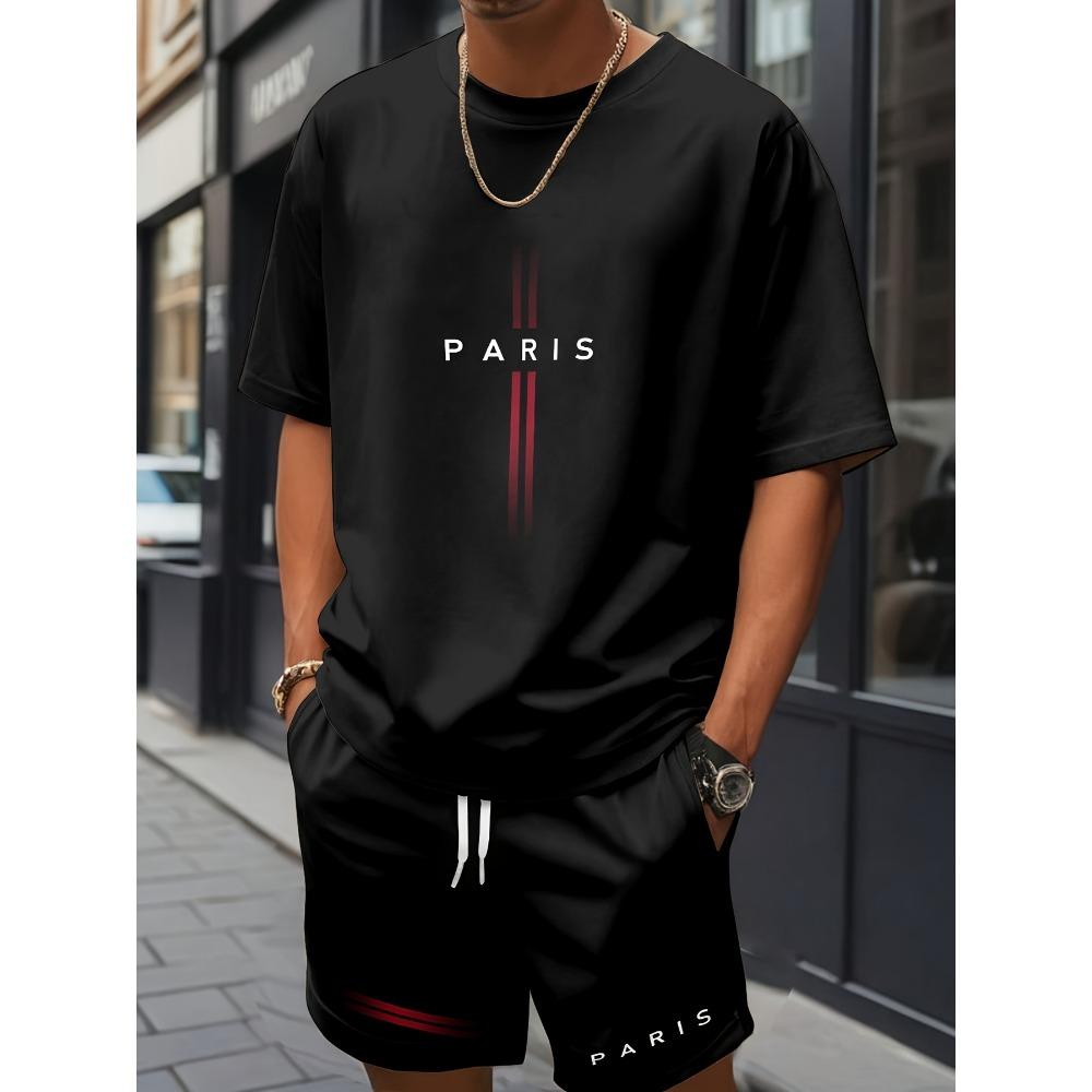 New Men's 3D Printed T-shirt and Shorts Set Fashionable Streetwear Short Sleeved Top and Shorts Men's Clothing