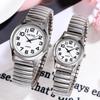 Vintage Large-Digit Quartz Watch with Stretchable Steel Band, Waterproof, Unisex for Middle-Aged and Elderly