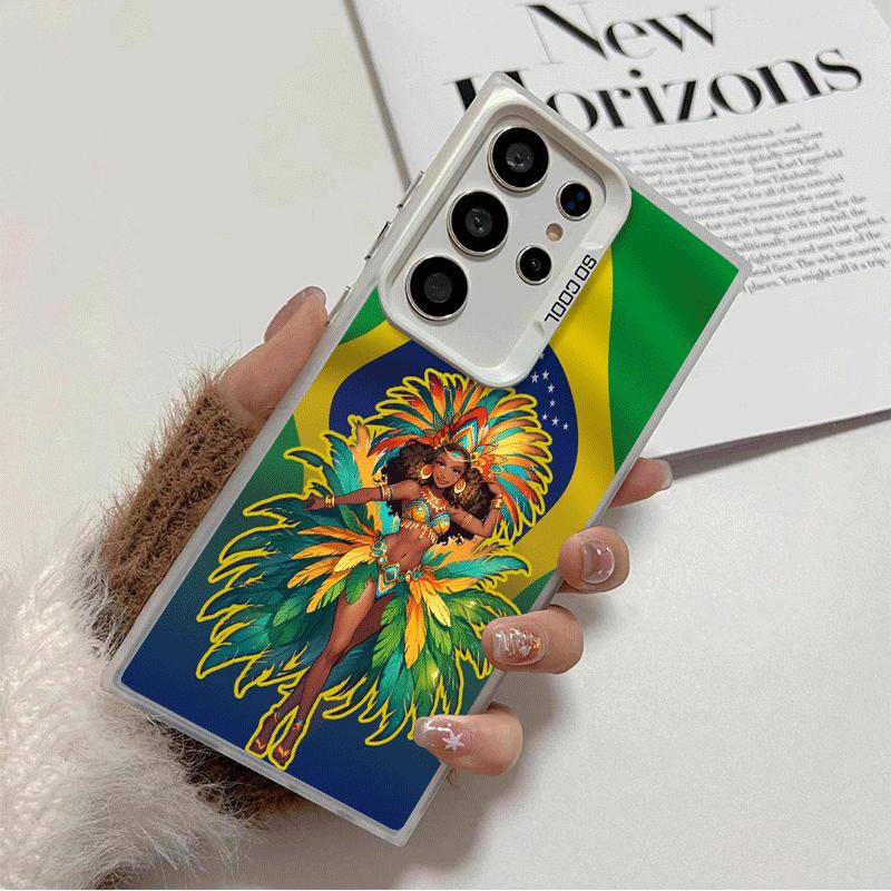 

Brazil Brazilian Flag Soft Phone Case for Samsung Galaxy S24 S25 FE S26 Edge S23 Ultra S22 Plus S21 + Shockproof Cover Back Shel Samsung S24 FE