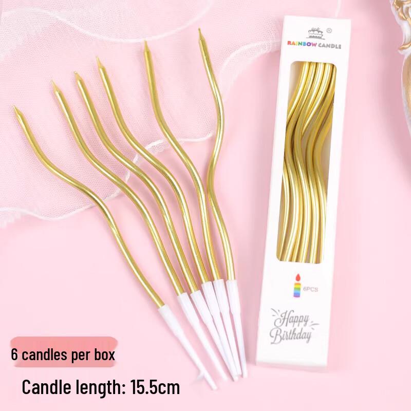 Retro Curved Birthday Cake Candle