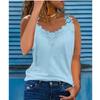 Chaleco de moda para mujer Verano Tallas grandes Camisas casuales Encaje Costura Sin mangas Tops