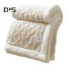 Verdickte Winterdecke, doppelseitiger Flaumplüsch, doppellagig, 3D-Jacquard, einfarbig, fürs Büro, Nickerchen, Schlafsaal, Zuhause, Bett, Sofa, Reise, gemütliche warme Decke