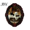 Scratch Resistant Fridge Decor Halloween Ghost Refrigerator Magnet, Retro Gothic Magnets, Oval Picture Frame Magnetic Stickers for Kitchen