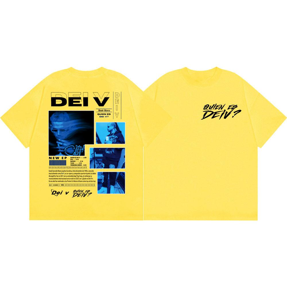 Rapper Dei V Album Merch Tshirt Unisex Unisex Fashion Hip Hop Vintage Short Sleeve T Shirt High Quality Cotton Oversized Tshirts