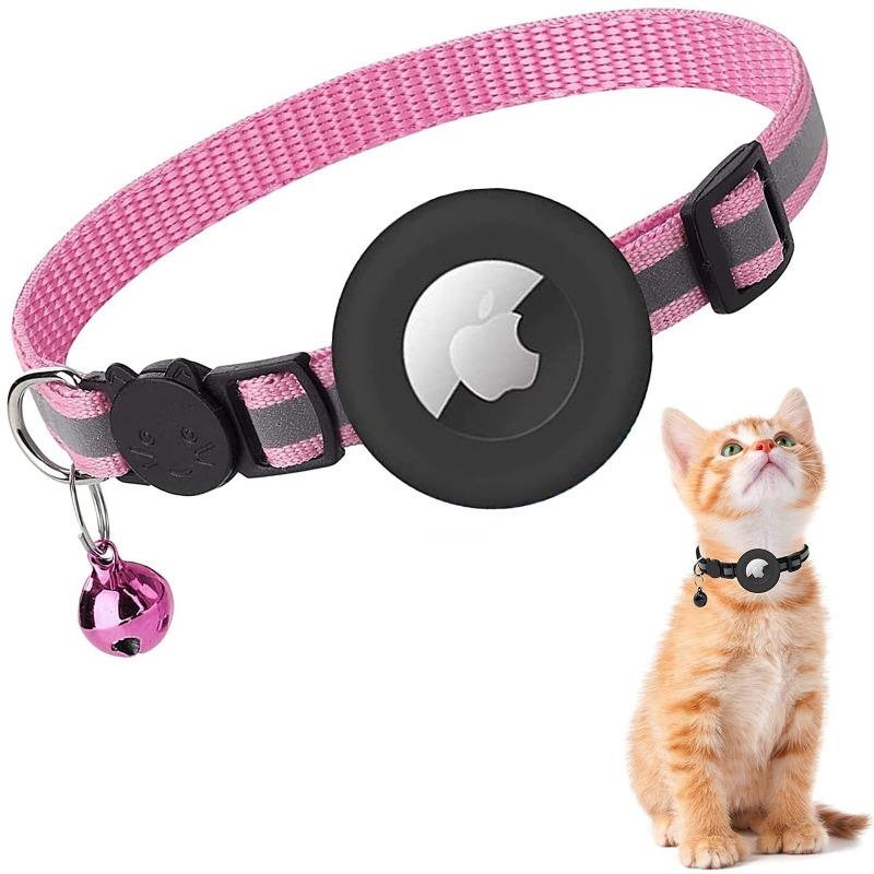 Airtag Cat Collar with Bell Reflective Anti-loss Silicone Protective Cover Small Neck Ring Cat Anti-loss