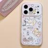 Niche Blue and White Smudged English Multiple Dogs Suitable for iPhone15 Apple 17promax Mobile Phone Case 16pro