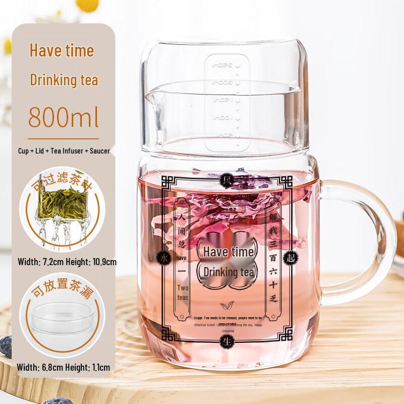 800ml High Borosilicate Glass Tea Infuser Bottle