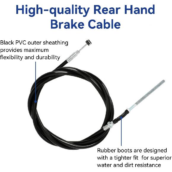TRX350 Rear Hand Brake Cable Kit Compatible With Fourtrax 300 Rancher 350 400 420 2000-2006 Foreman 400 500 Rubicon 500 ATV Parts, Parking Brake