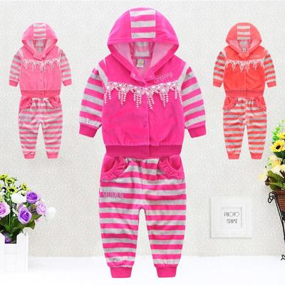 Abbigliamento infantile per bambina appena nata Velluto Inverno Primavera Pantaloni a maniche lunghe Set con bottoni per cappello Ricamato Bordo in pizzo con perforazione a caldo Abbigliamento per bambini Aapparel
