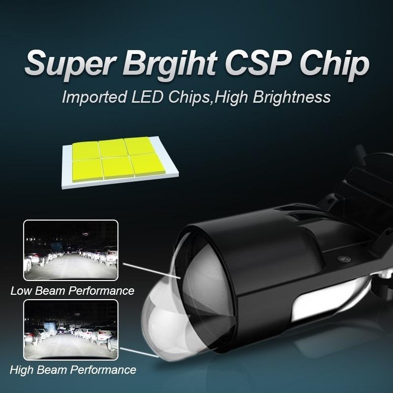 A82 H4 LED Dual Light Lens for Cars - Simple Installation, High Power, Laser-Focused.