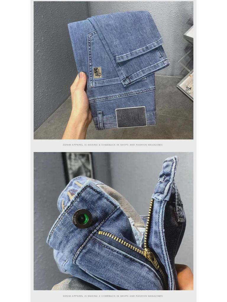 Herren Slim Fit Bestickte Jeans: Elastisch, Weich, Stilvoll & Geeignet für Alle Jahreszeiten