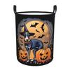 Halloween Whippet Witch Pumpkins Starry Night Laundry Hamper Large Storage Basket Girls Boys Toy Organizer