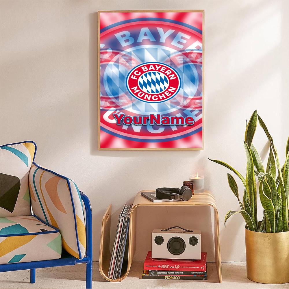 Bayern Munich Customize Your Name Diamond Painting Round Diamond Diy Frameless Holiday Artwork Suitable For Home Office Wall Decoration