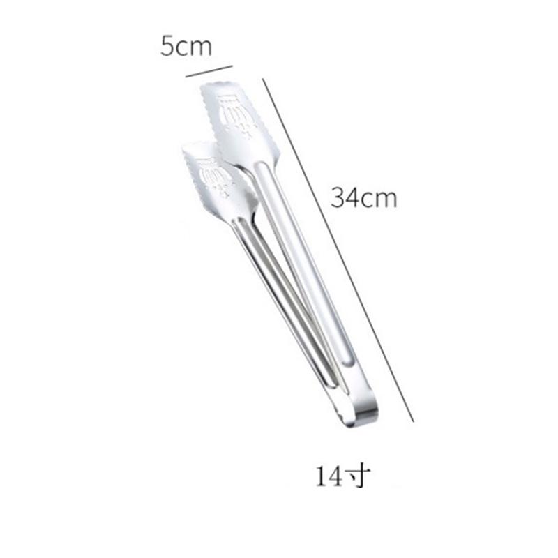 Non-slip Stainless Steel Kitchen Food Clip Crown Hollow Tongs Barbecue Steak Bread Clips Cooking Utensils