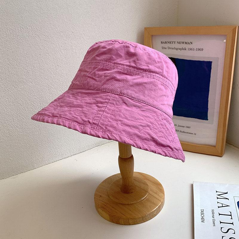 

Solid Color Women Fisherman Hat Summer Thin Folding Wide Brim Bucket Hats For Girl Ladies Outdoor UV Protection Sun Hat 56-58cm