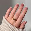 Hochwertige tragbare künstliche Nägel im Mandel-Nude-French-Stil – mittellange und lange Nagelspitzen