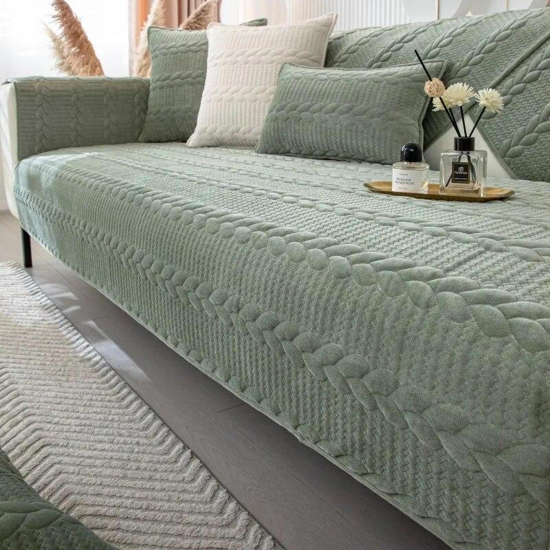 

Утолщенная плюшевая подушка для дивана для гостиной, нескользящий чехол для дивана, кристаллический бархат, цветочная корзина, коврик для дивана, зимний L-образный чехол для дивана 70x70cm 1pcs