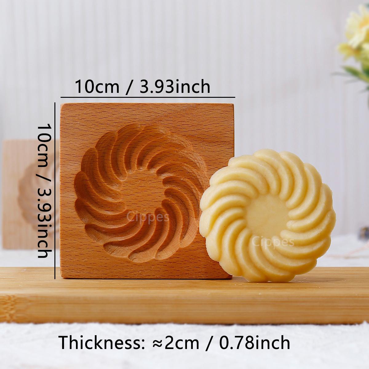 

3D Wooden Cookie Cutter Moulds for DIY Baking, Engraved Embossed Biscuit Molds, for Gingerbread Fondant Christmas Gift Kitchen