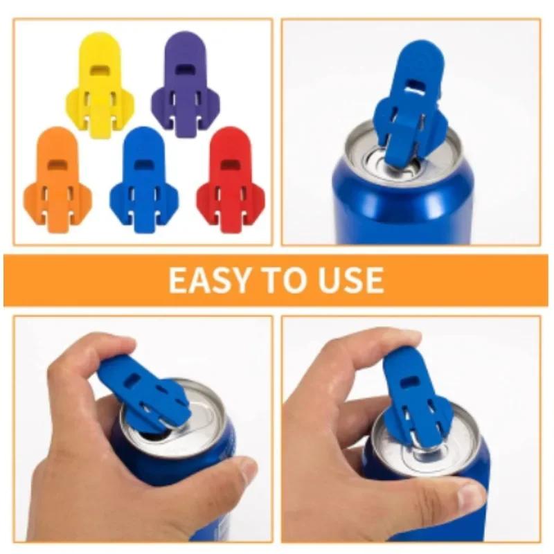 6pcs Hand-held Can Beer Cola Beverage Opener Simple Can Opener To Seal Dust-proof and Hands-free Beverage Opener