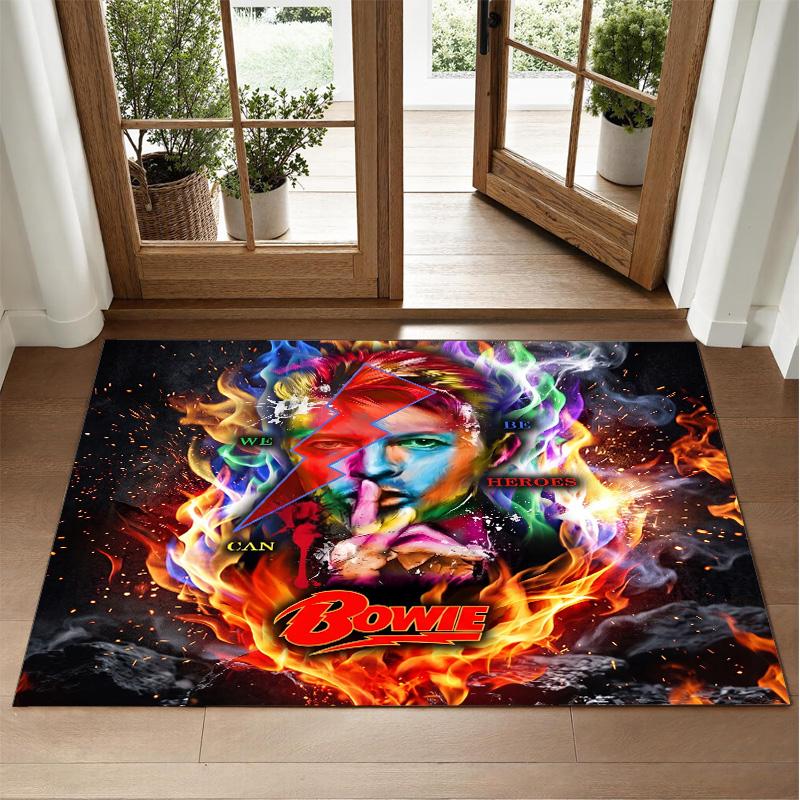 David Bowie Design Kristall-Samt Teppich Weiche Dekorative Matte für Schlafzimmer Eingang