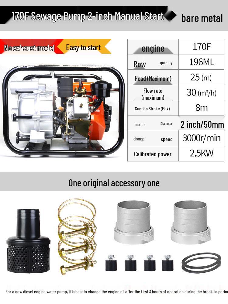 Self-Priming Diesel Water Pump for Agricultural Irrigation and Flood Control