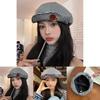Stylish Korean Y2k Handmade Button Beret Hat For All Seasons With Vintage Pattern