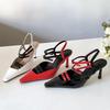 Novelty Straps Buckle Designer Thin High Heels Women Sexy Pointed Toe Heeled Sandals Patent Leather Women Pumps Wedding Shoes