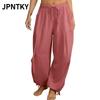 JPNTKY Women's Fashion Casual Solid Color Print Pants & Capris
